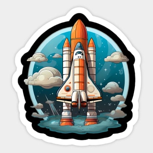 AI Generated Rocketship Sticker